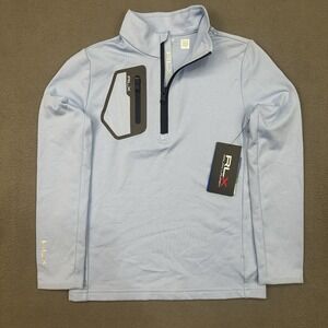RLX Ralph Lauren 1/4 Zip Performance Pullover Boys 7 Microfleece Lined Golf Blue